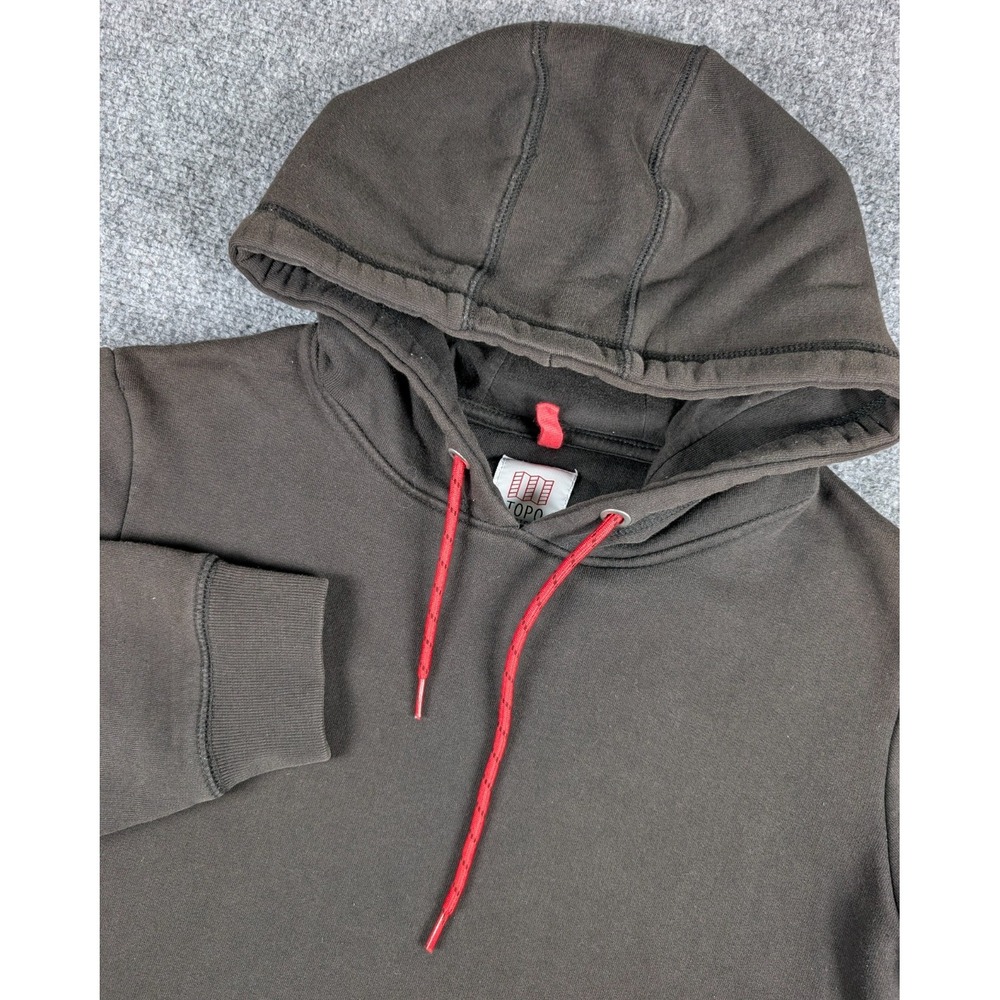 Topo Designs Hoodie‎ Mens Small Black Pullover Pocket Heavyweight